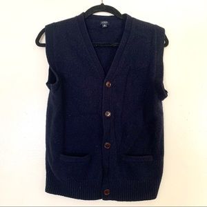 J. Crew Navy Sleeveless Cardigan Sweater